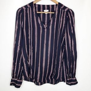 Hinge Navy & Copper Striped Long Sleeve Tunic